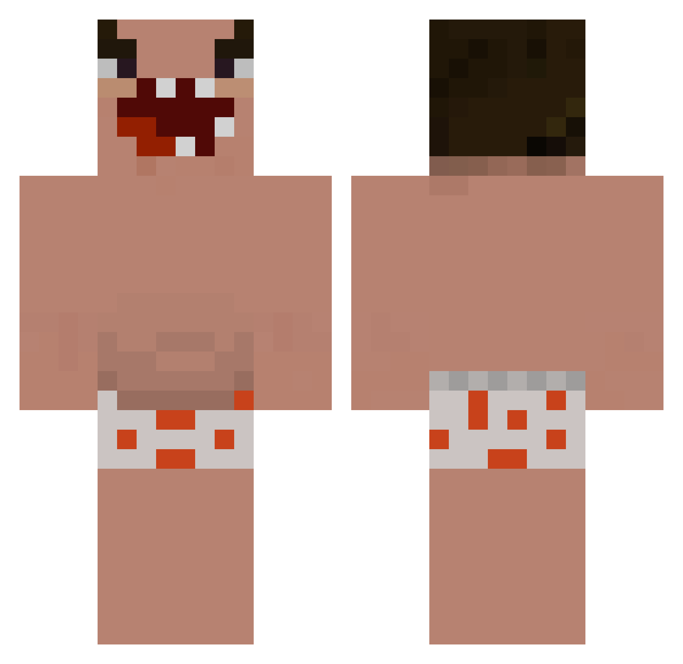 1Sh0wMeat Minecraft skin, front and back view