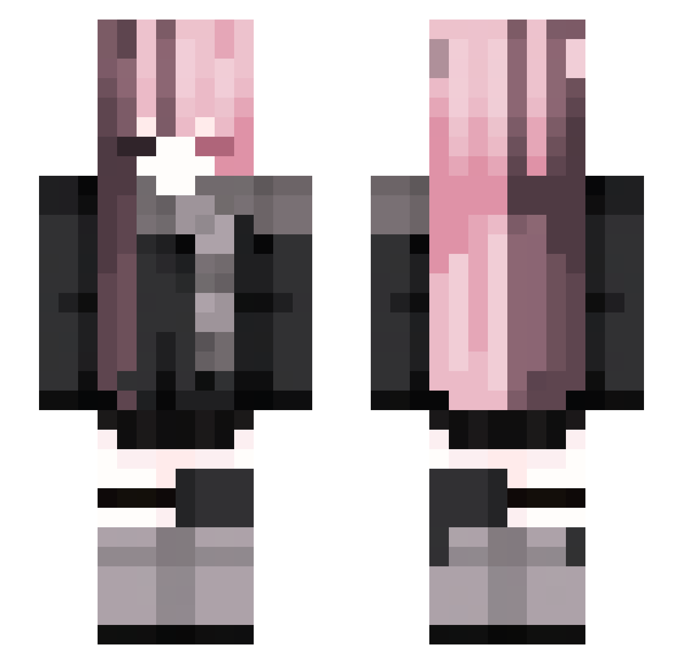 NotArzu Minecraft skin, front and back view