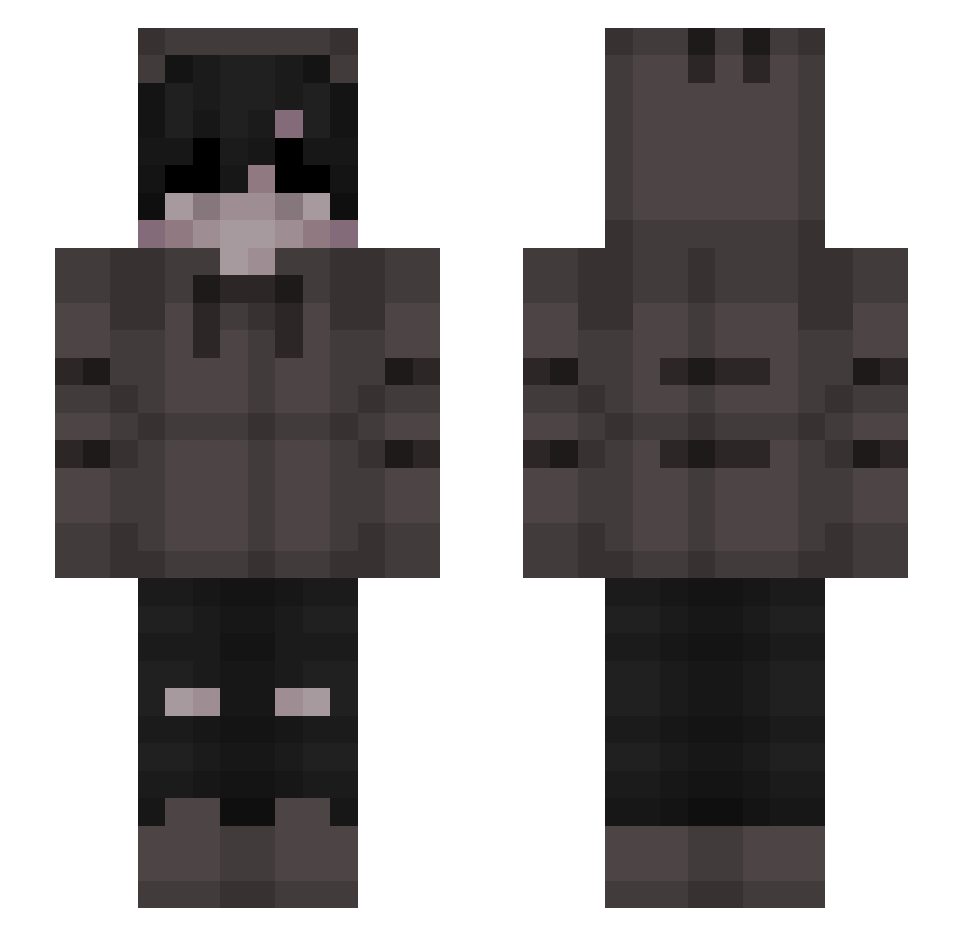 AspenTheShrimp Minecraft skin, front and back view