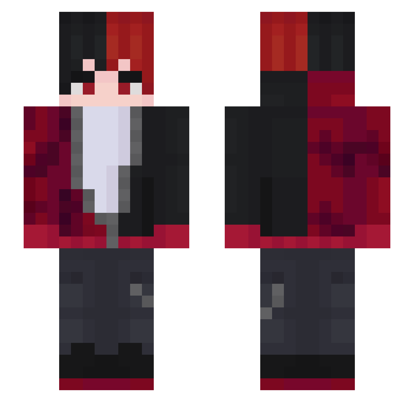 WildCard0777 Minecraft skin, front and back view