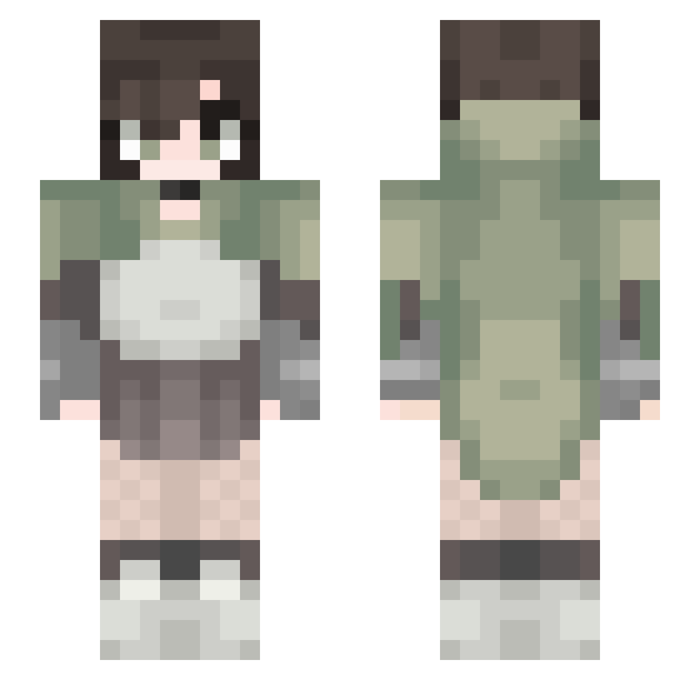 vanowu Minecraft skin, front and back view
