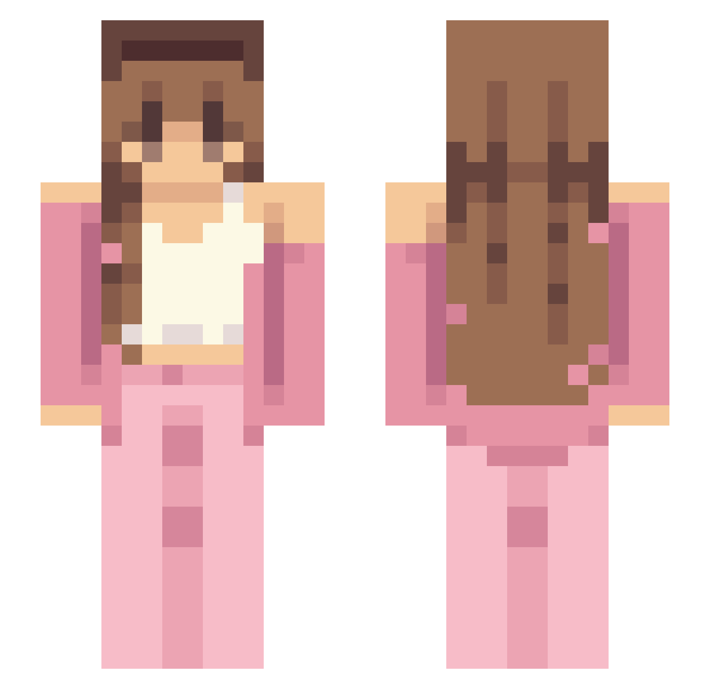 Brandoneee Minecraft skin, front and back view