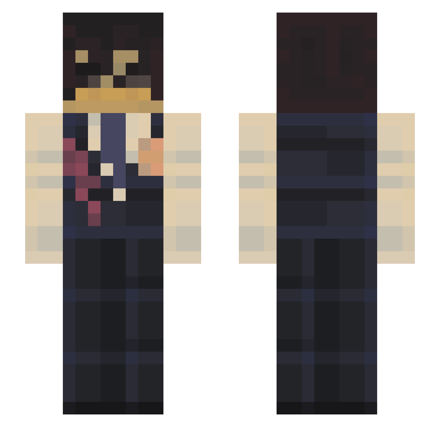 Kham1K Minecraft skin, front and back view