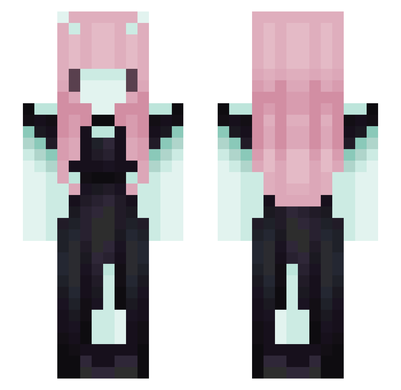 call_me_melody Minecraft skin, front and back view