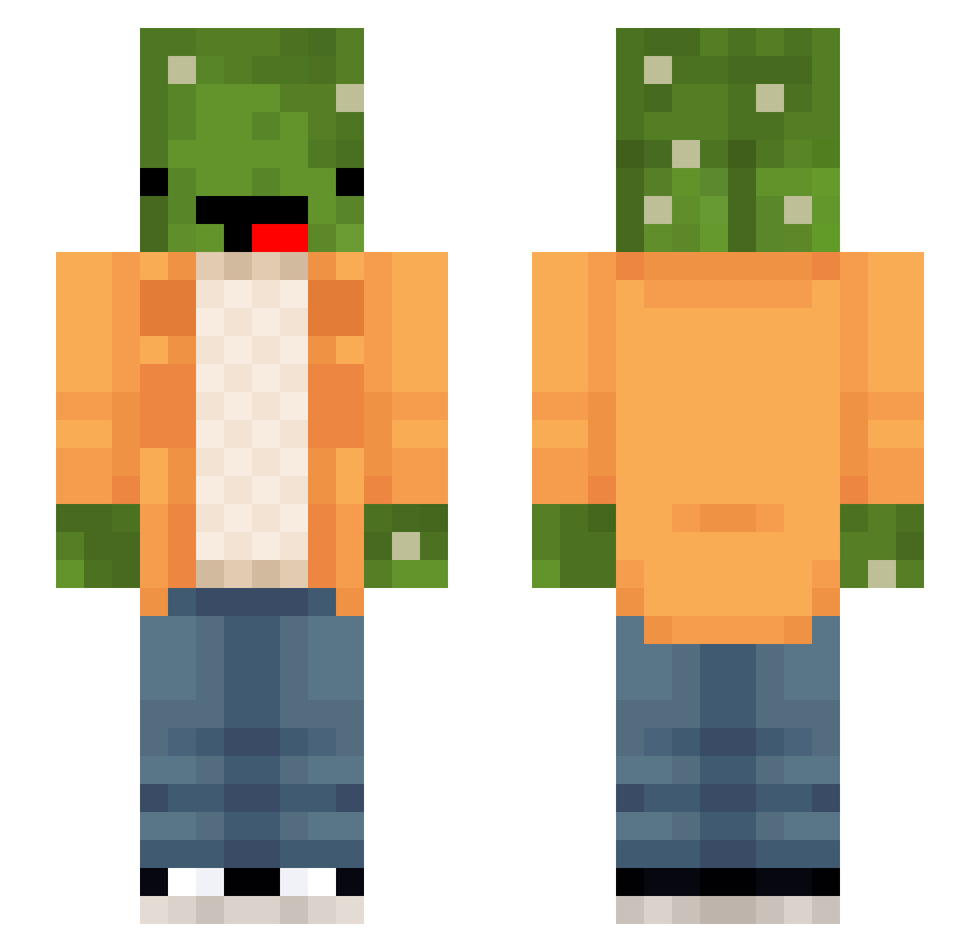 CactusOver Minecraft skin, front and back view