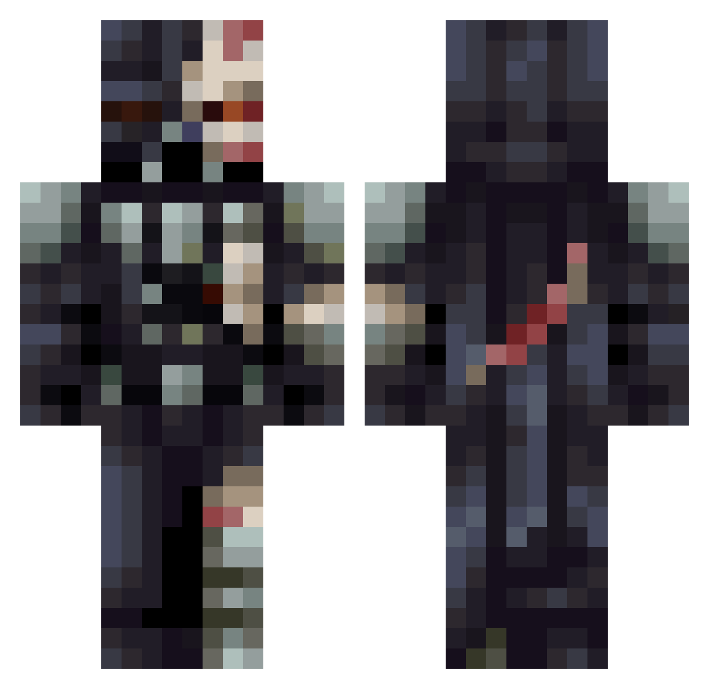 wolfpacktrooper Minecraft skin, front and back view
