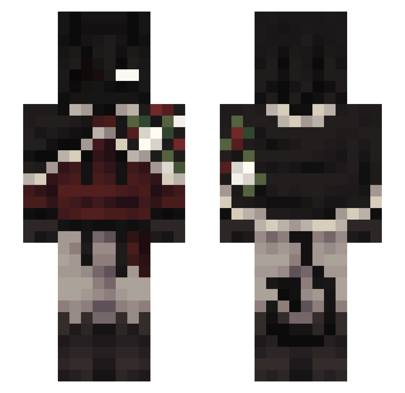 Jashtac08 Minecraft skin, front and back view