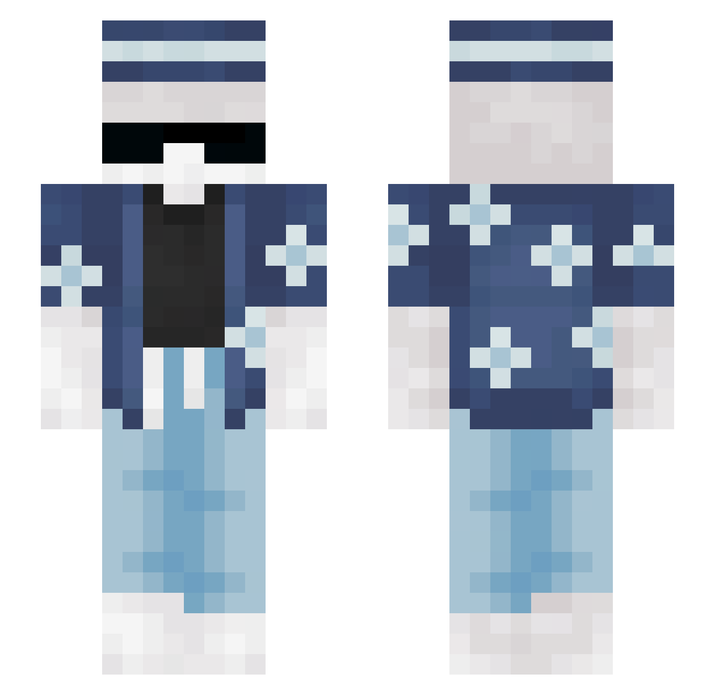 xForski Minecraft skin, front and back view