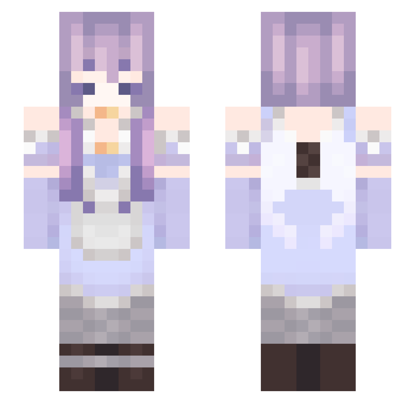 Luapata Minecraft skin, front and back view