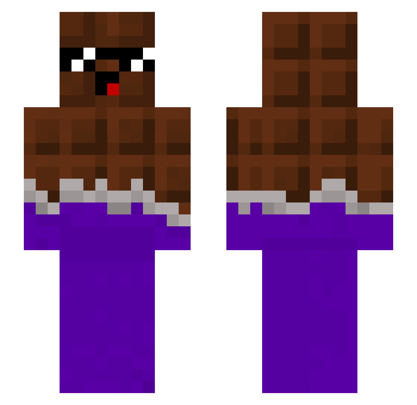 Yupiiik Minecraft skin, front and back view