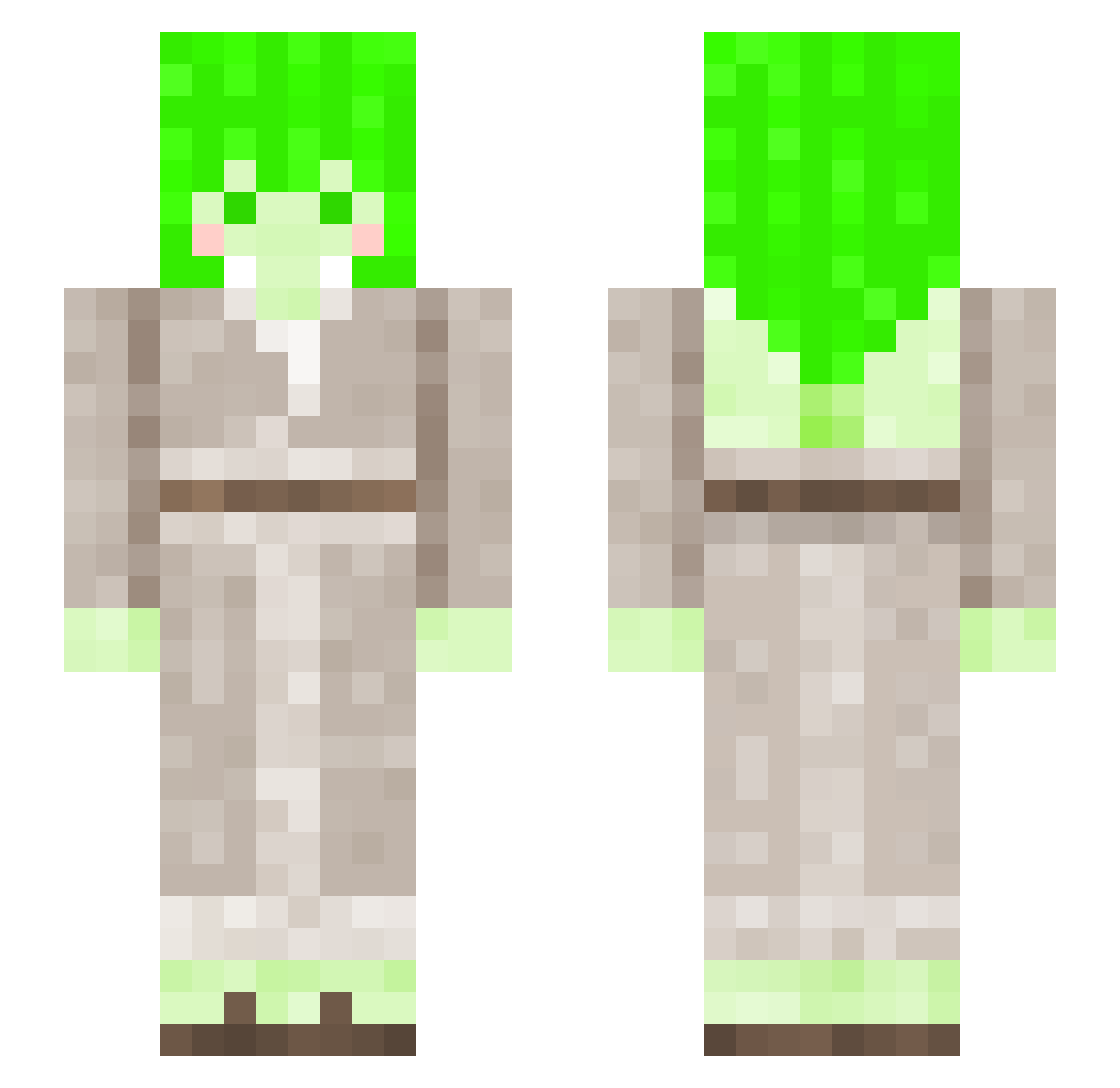 stinkysmrut Minecraft skin, front and back view