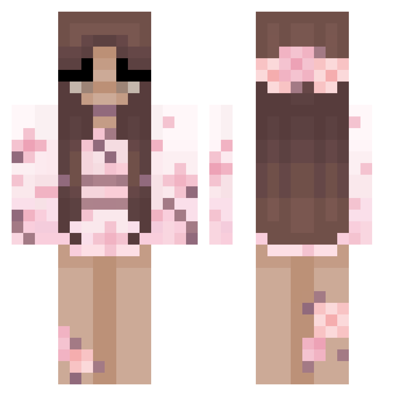 keavinia Minecraft skin, front and back view
