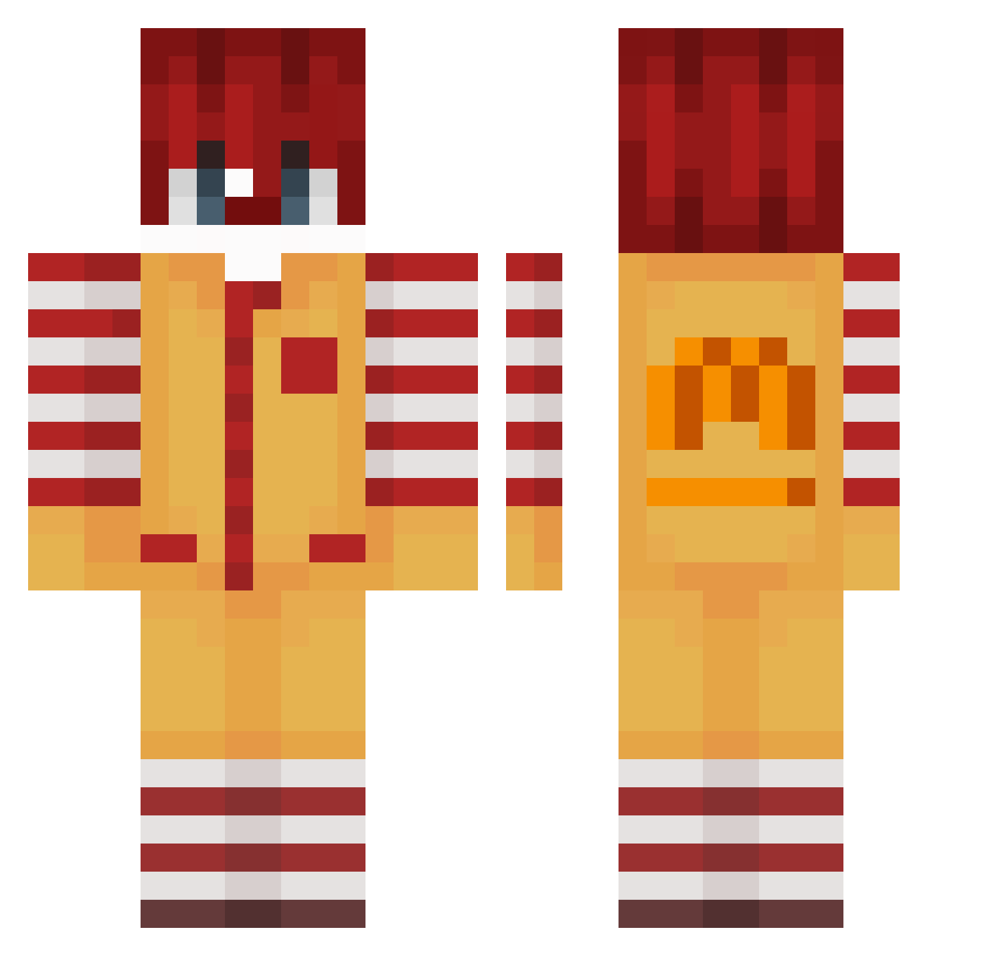 efepasha01 Minecraft skin, front and back view
