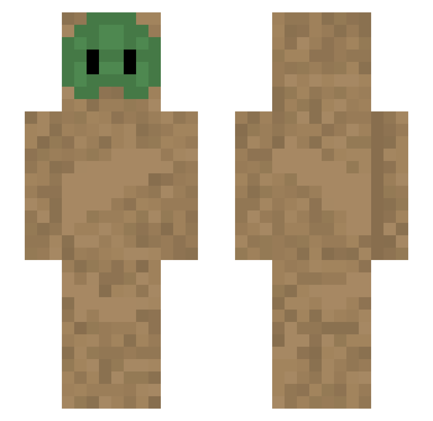 wardenthug Minecraft skin, front and back view