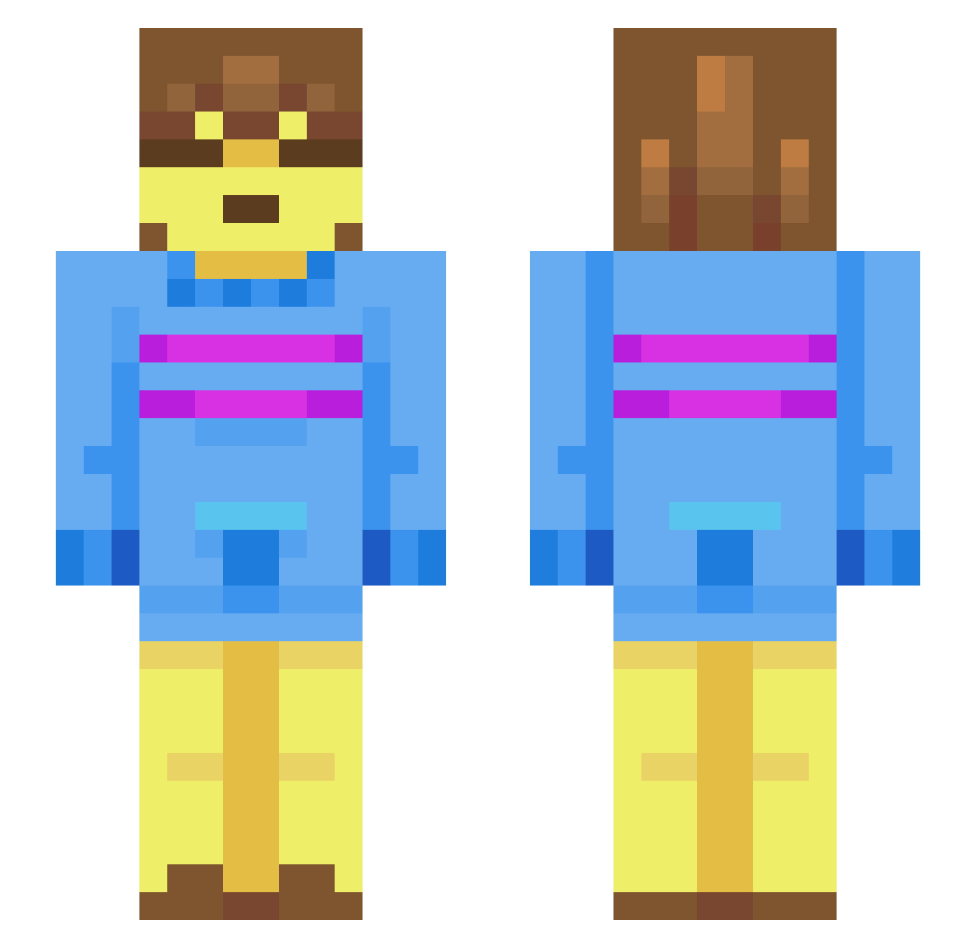 ky1114 Minecraft skin, front and back view
