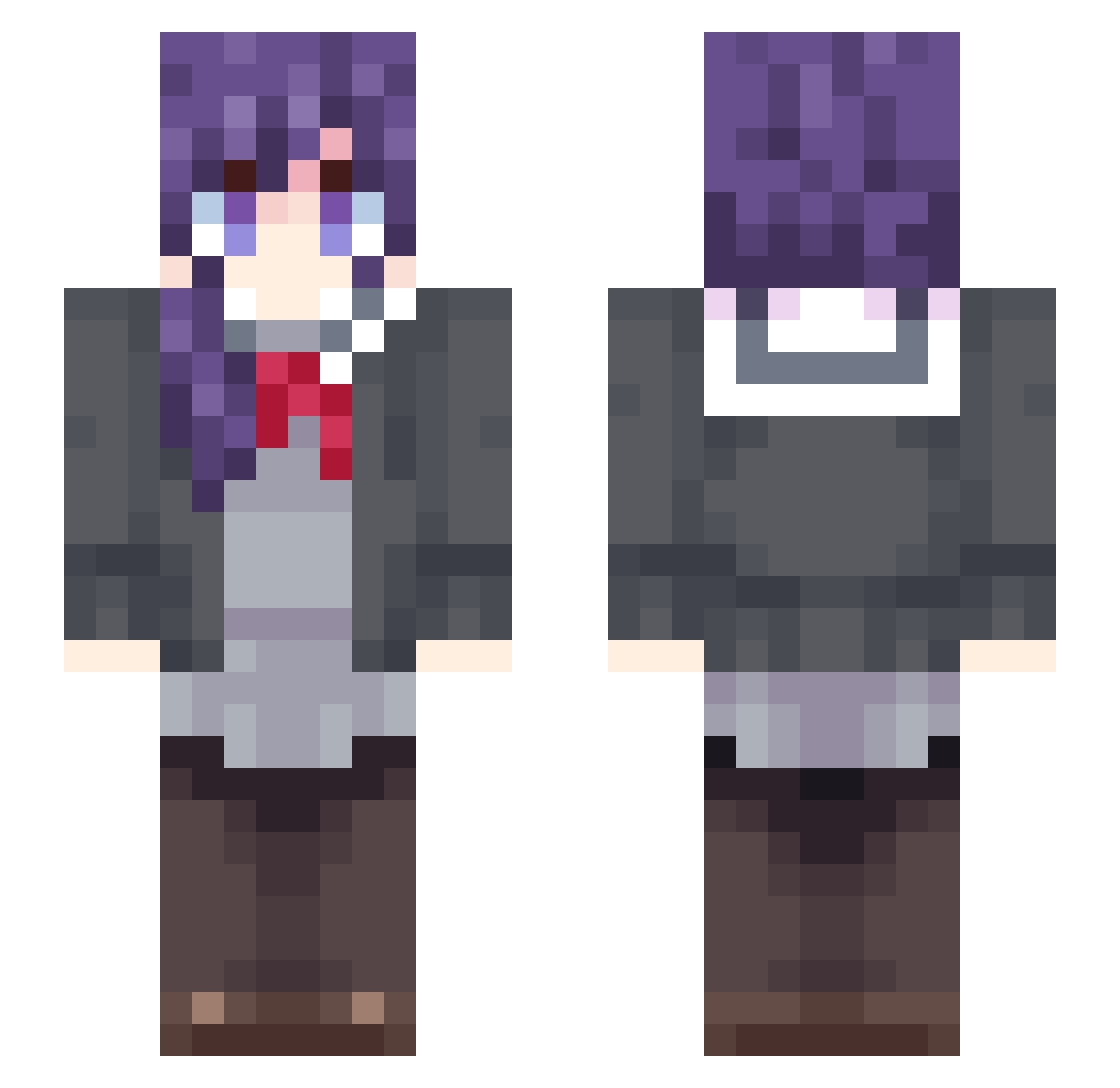 ayzxtn Minecraft skin, front and back view