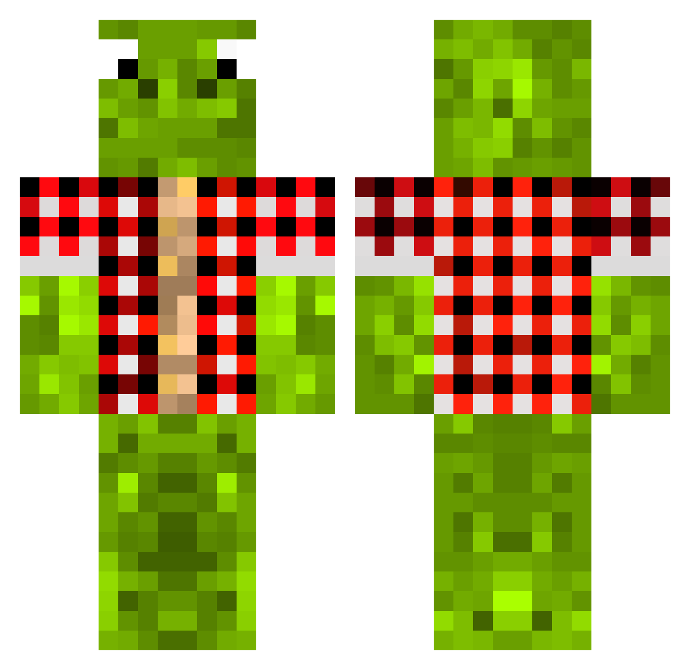 Unroll Minecraft skin, front and back view