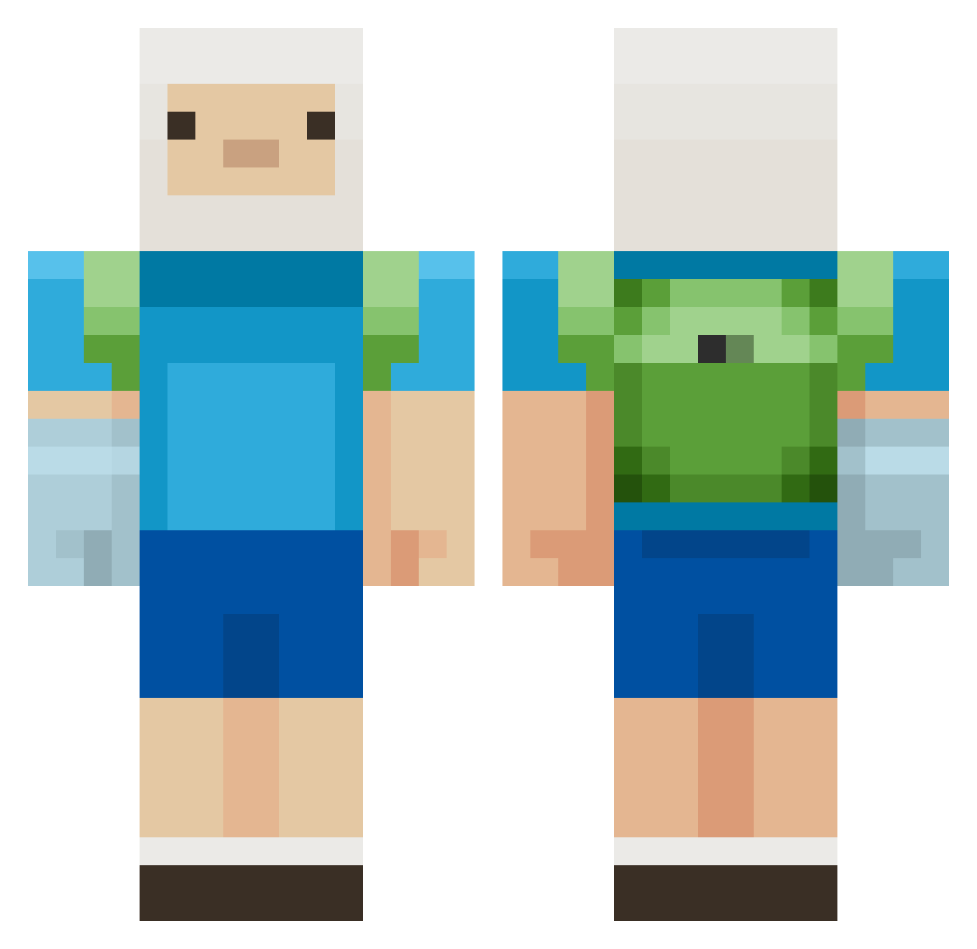 DZASSper Minecraft skin, front and back view