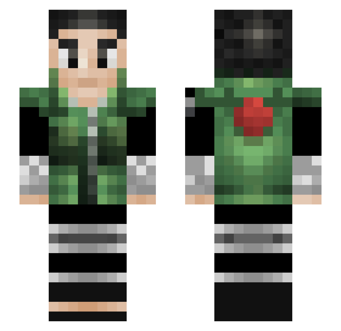 Gochewwr Minecraft skin, front and back view