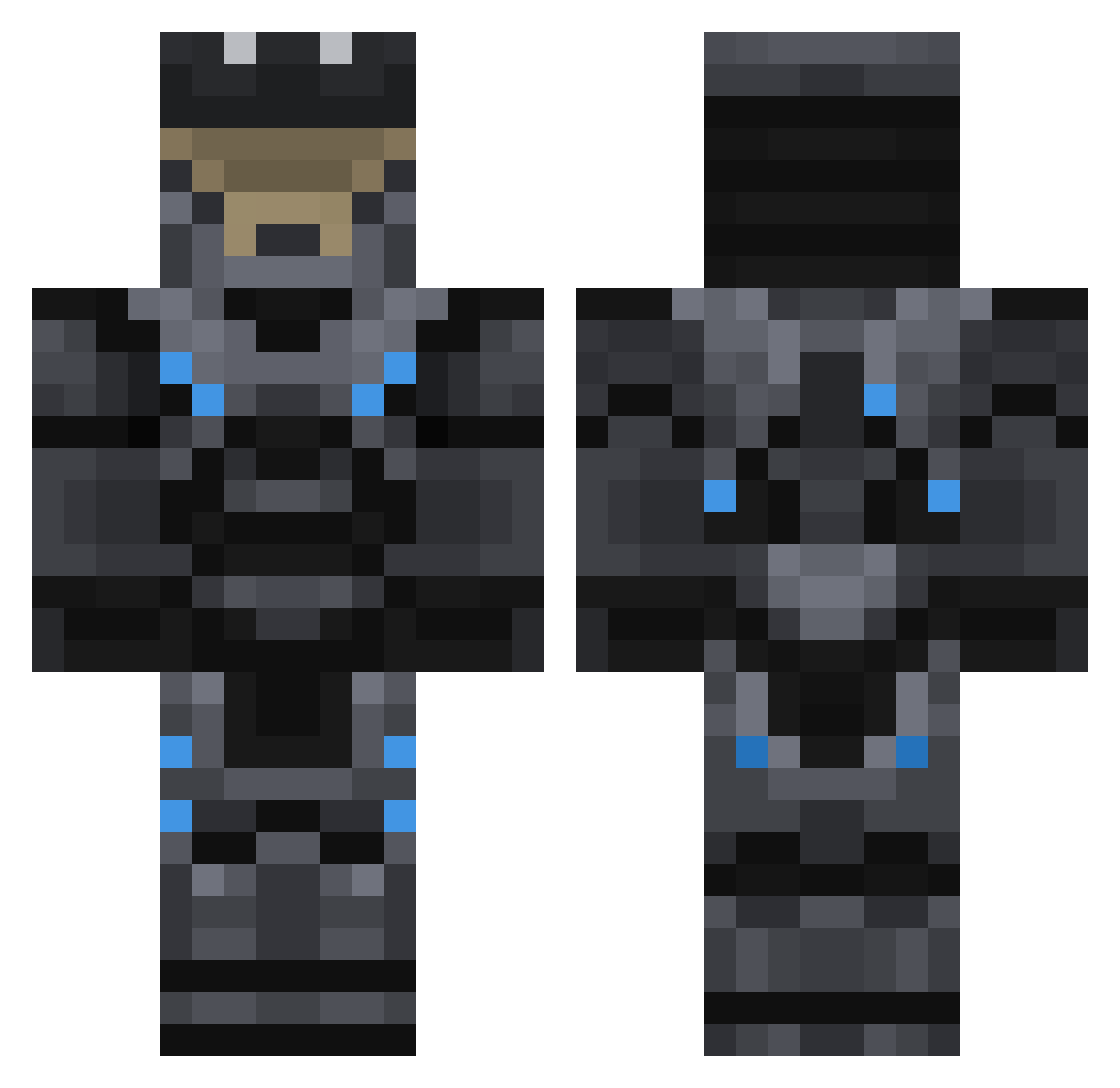 riptora Minecraft skin, front and back view