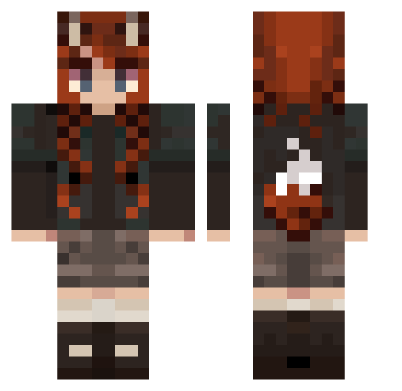 Kitemo0 Minecraft skin, front and back view