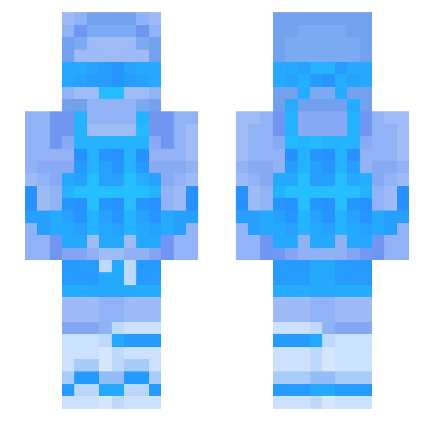 qgfe Minecraft skin, front and back view