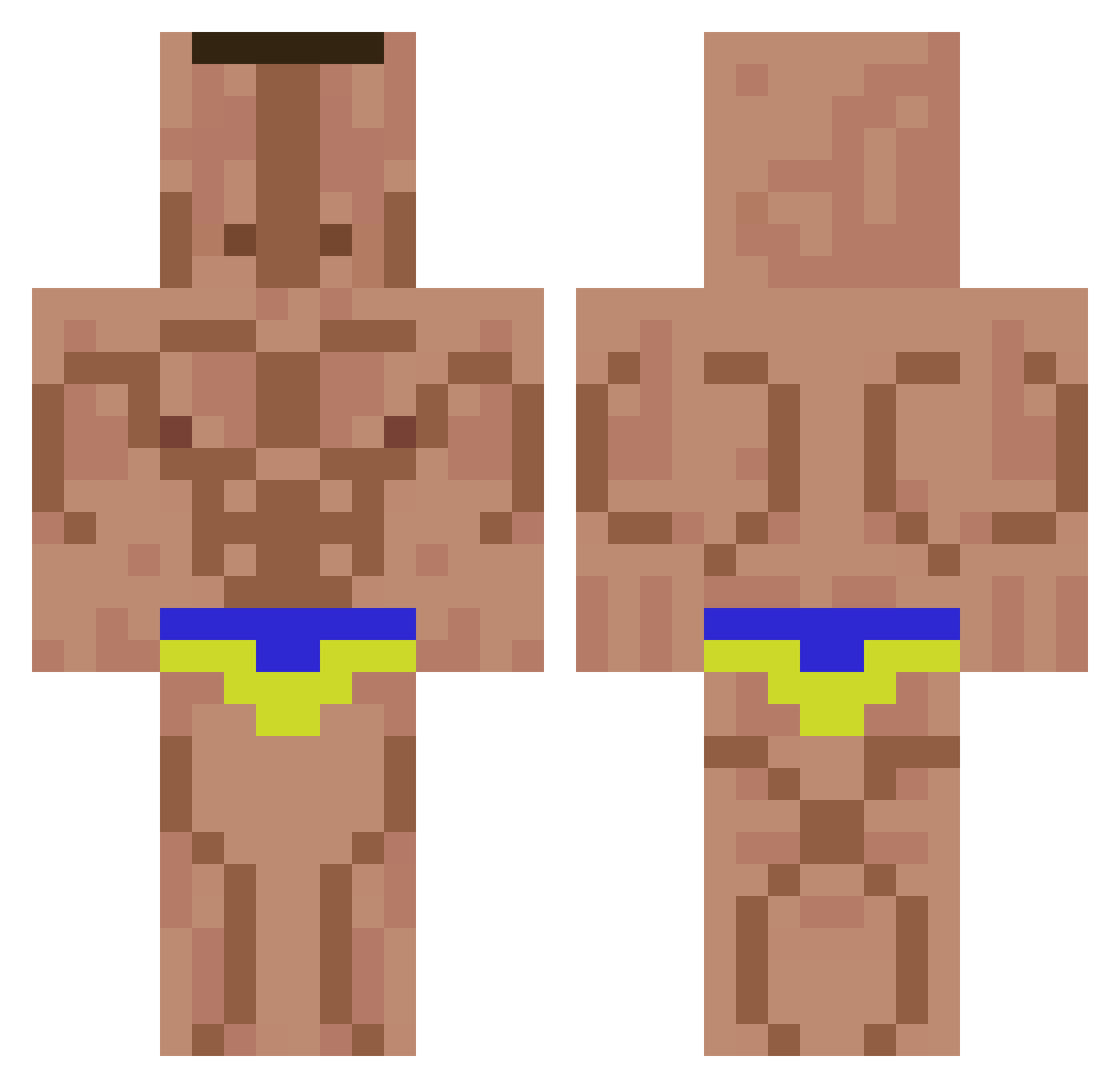 Masl1nka Minecraft skin, front and back view