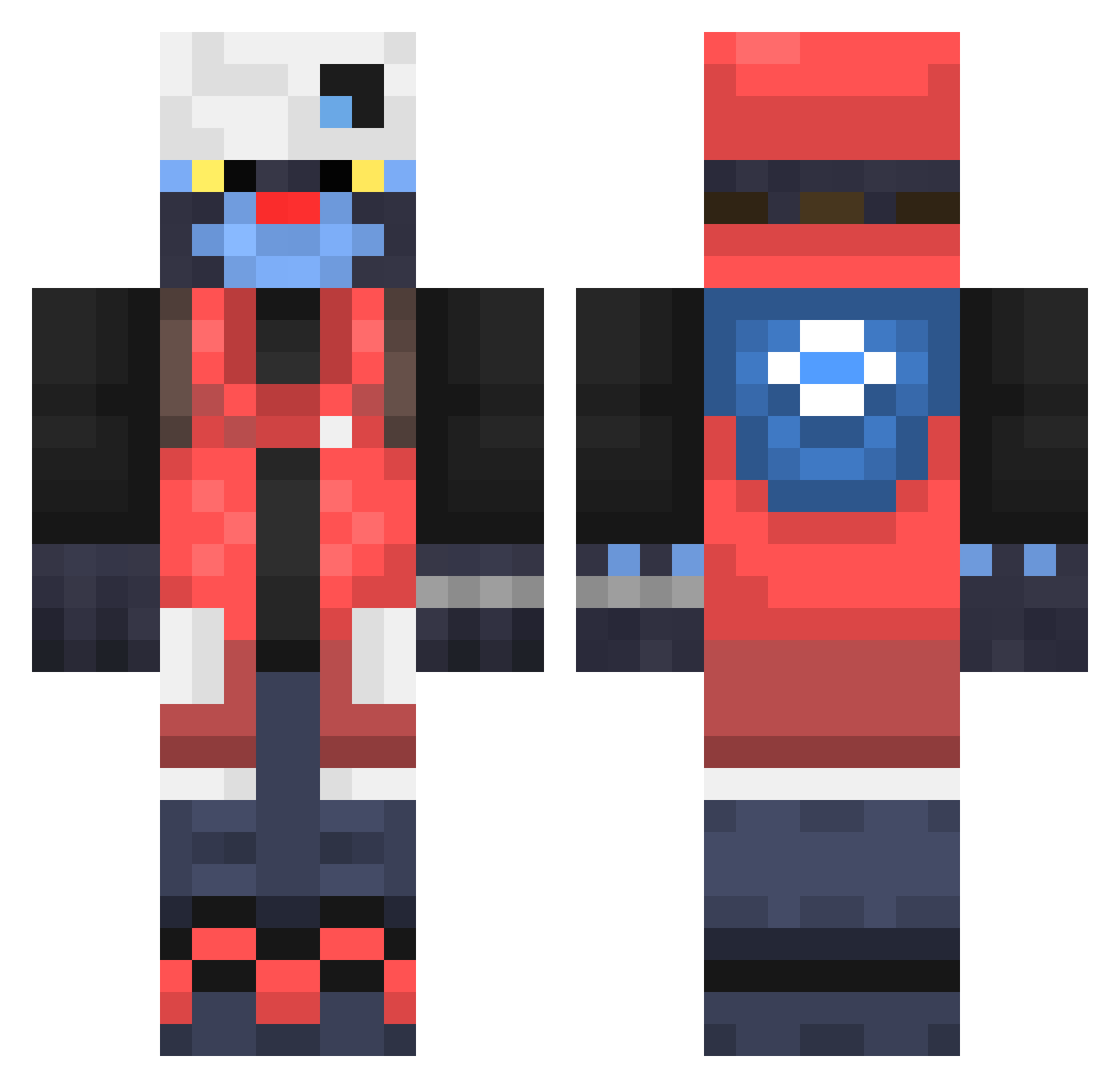 TiTioTKS Minecraft skin, front and back view