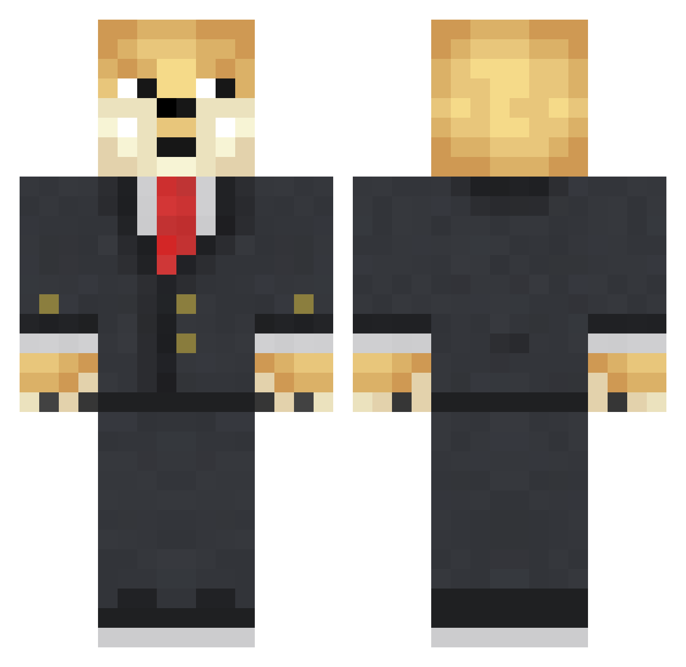 wtfstef Minecraft skin, front and back view