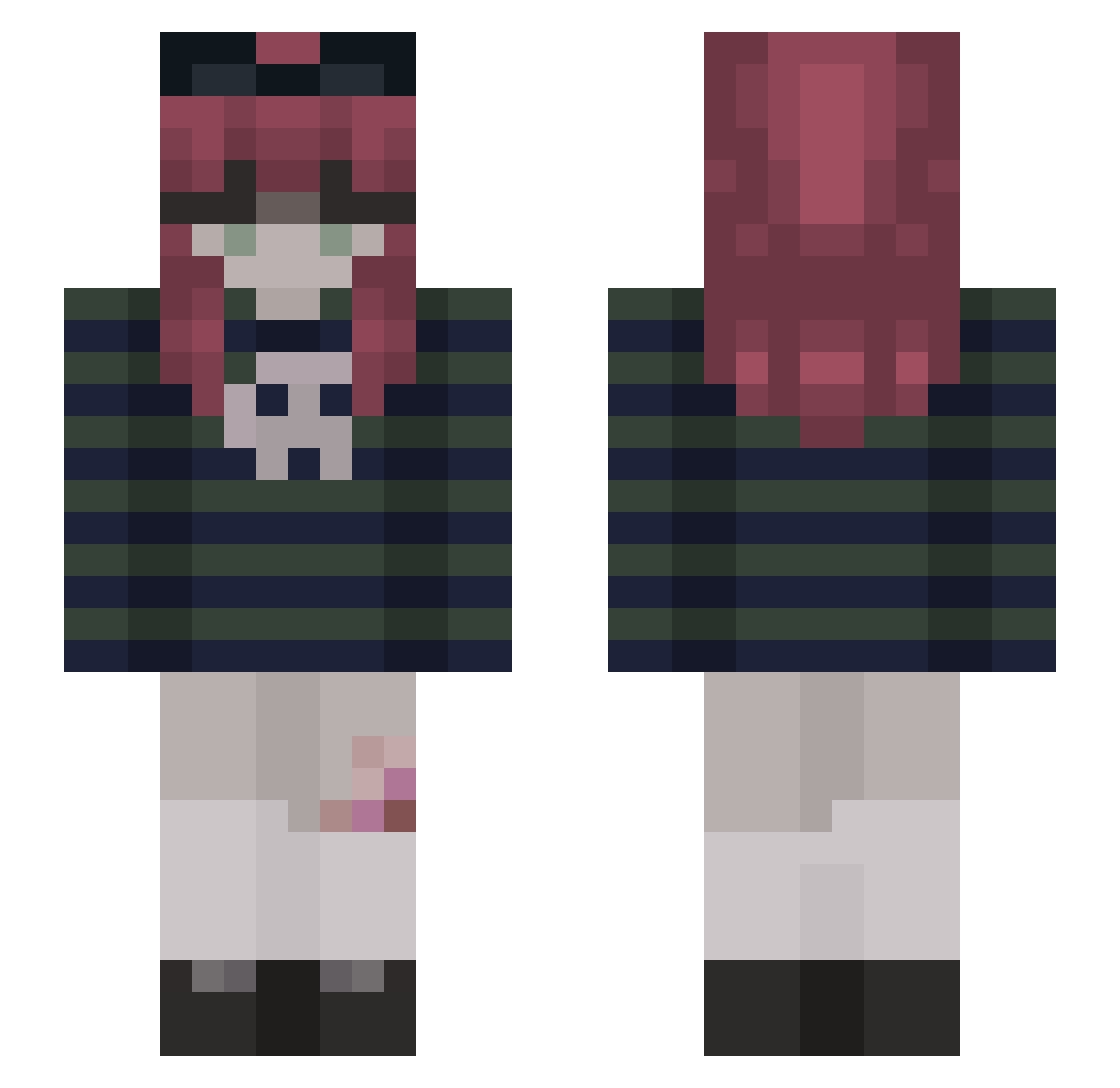 SoftSxnd_Ghost Minecraft skin, front and back view