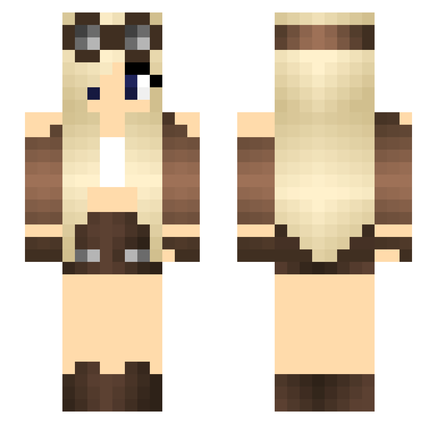 honeystew Minecraft skin, front and back view