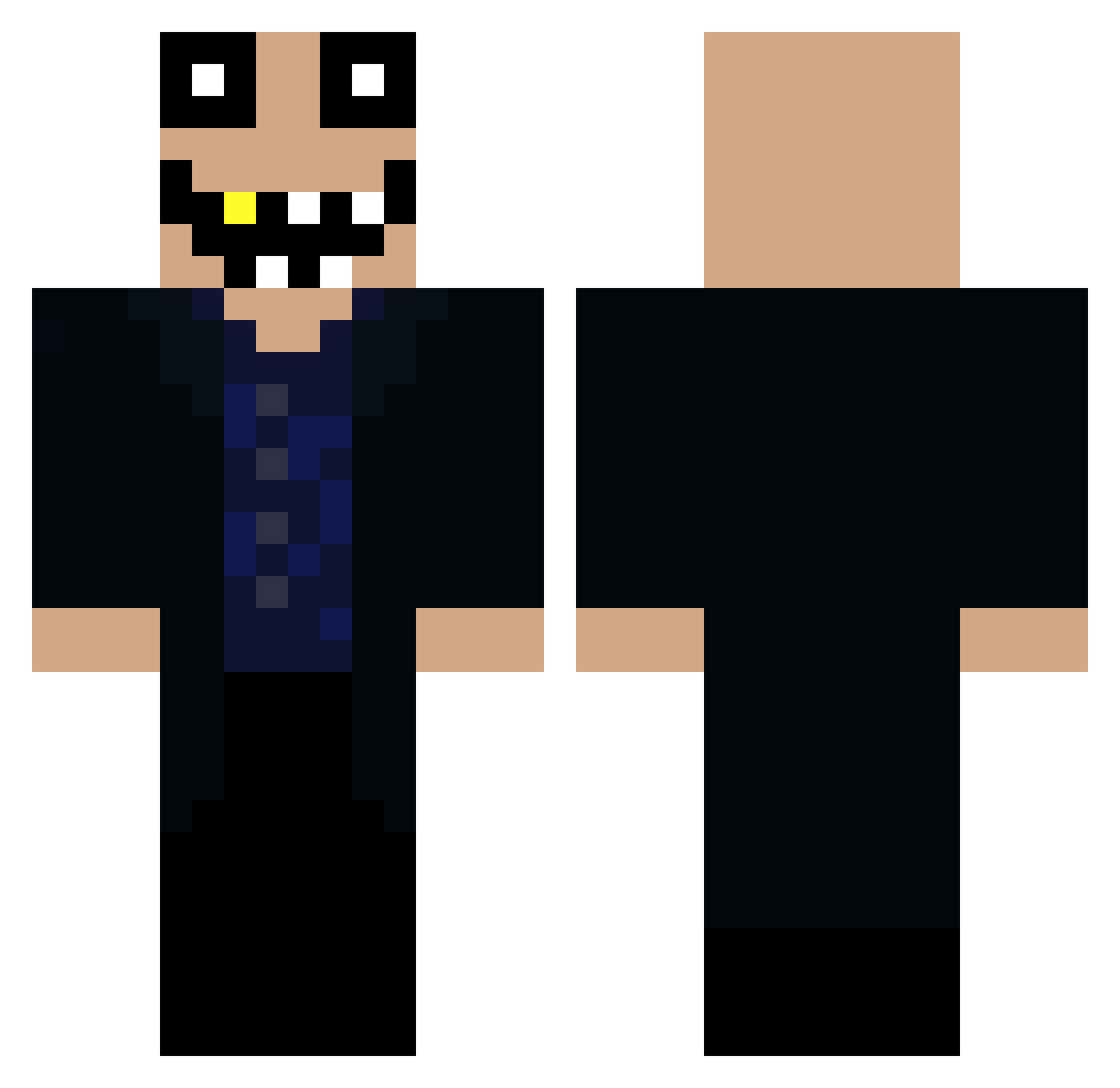 Docreio Minecraft skin, front and back view