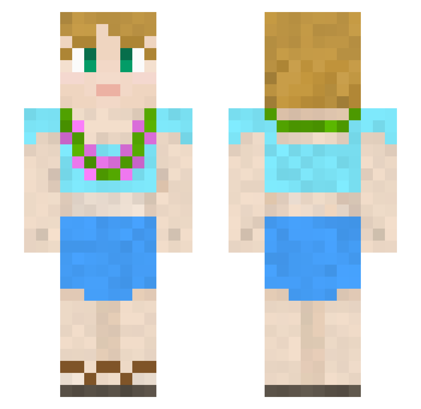 jessamyn Minecraft skin, front and back view
