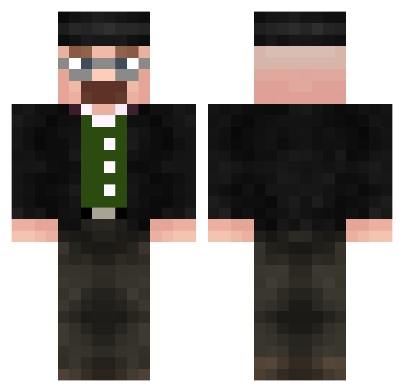 Rzepa420 Minecraft skin, front and back view