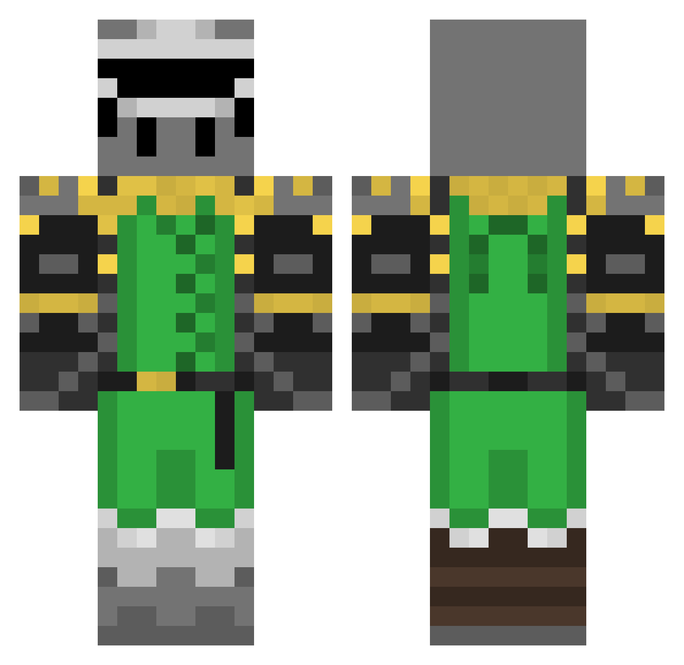 iAbot Minecraft skin, front and back view