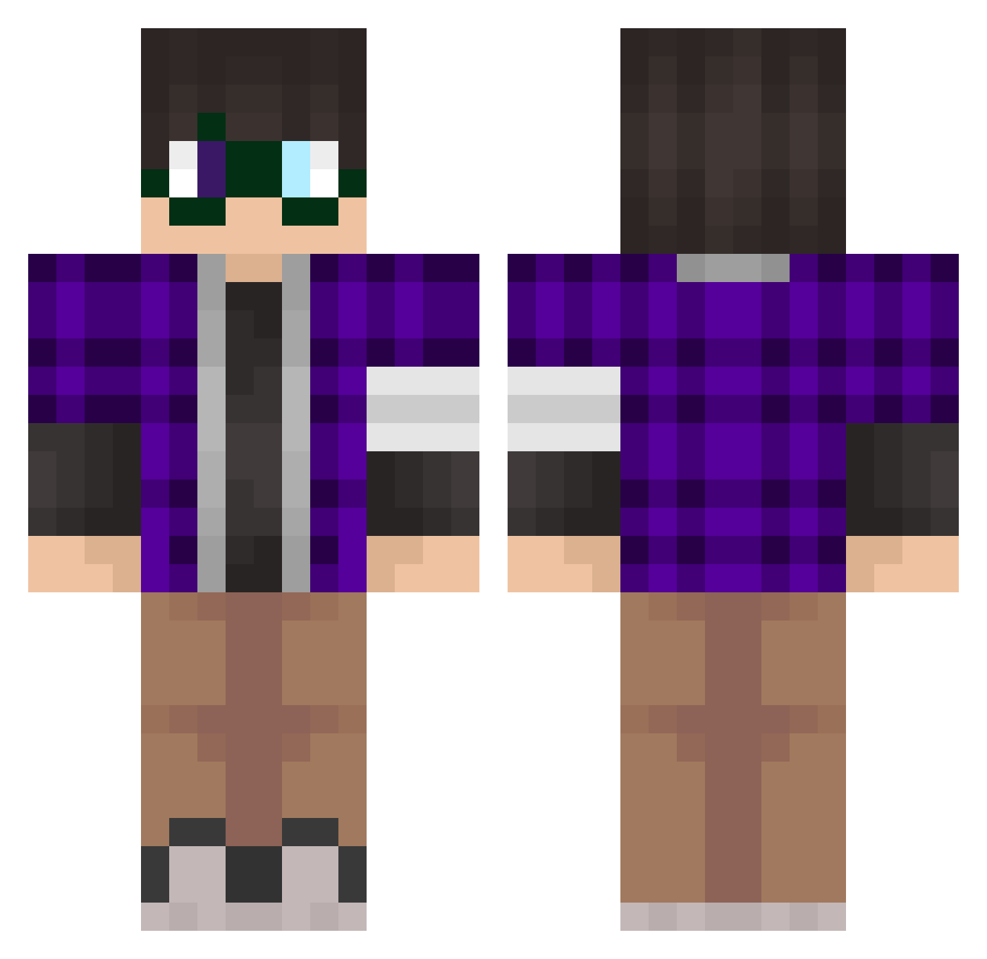 MinasTrekWars Minecraft skin, front and back view