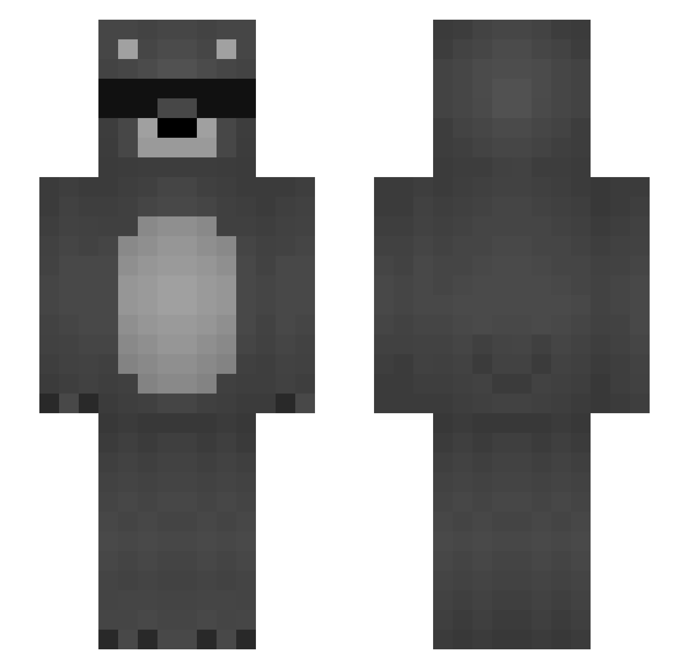 Deathoccurs Minecraft skin, front and back view