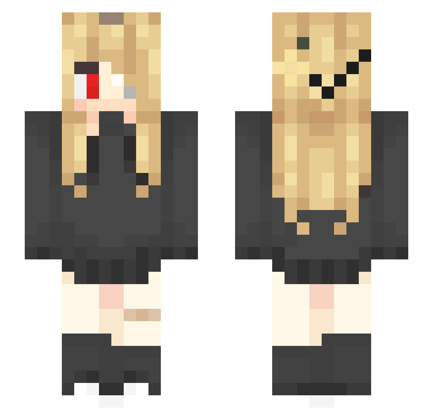 YamiLora Minecraft skin, front and back view