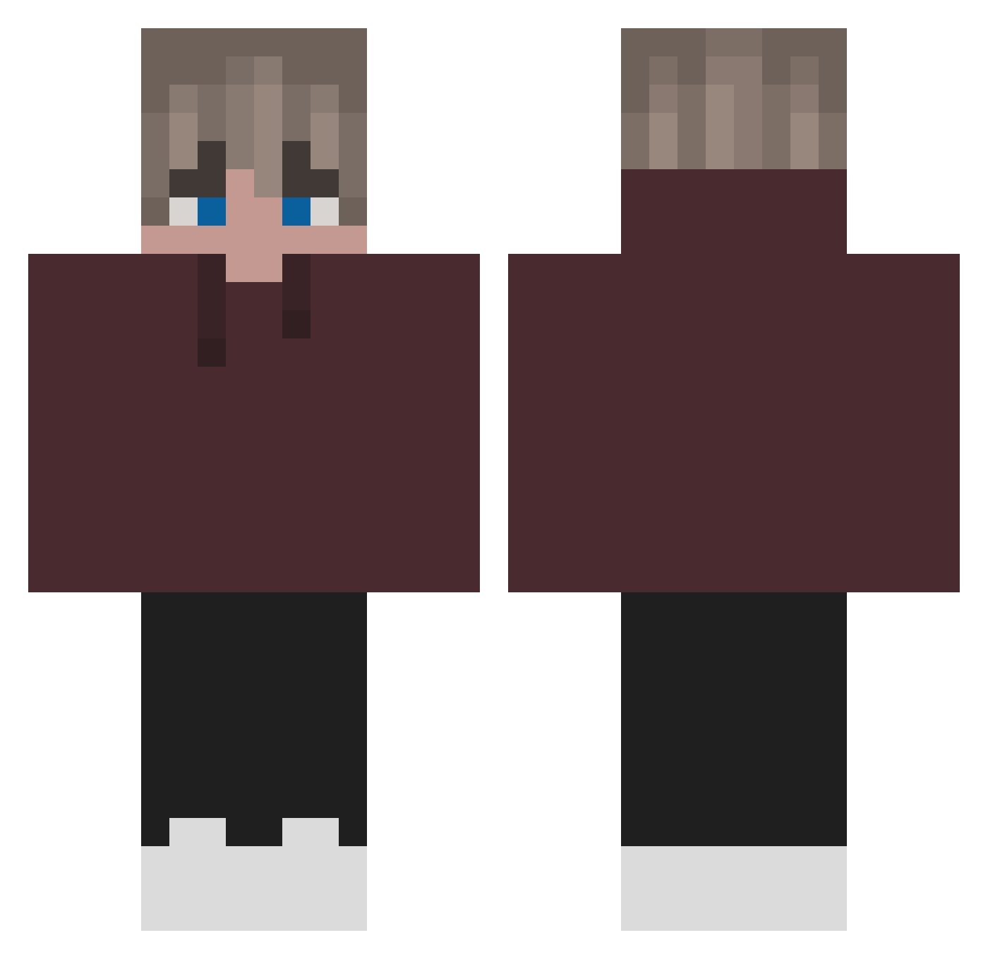 Montir Minecraft skin, front and back view