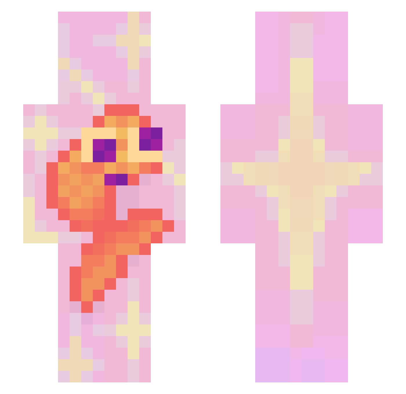 SpicyCheeToeNail Minecraft skin, front and back view