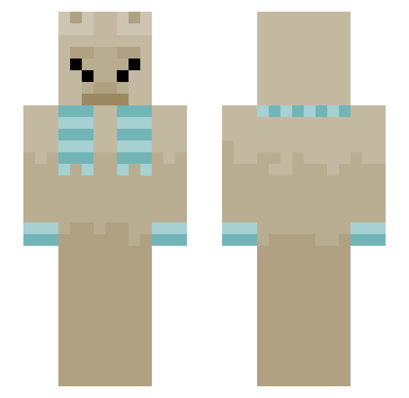 UndercoverSalmon Minecraft skin, front and back view