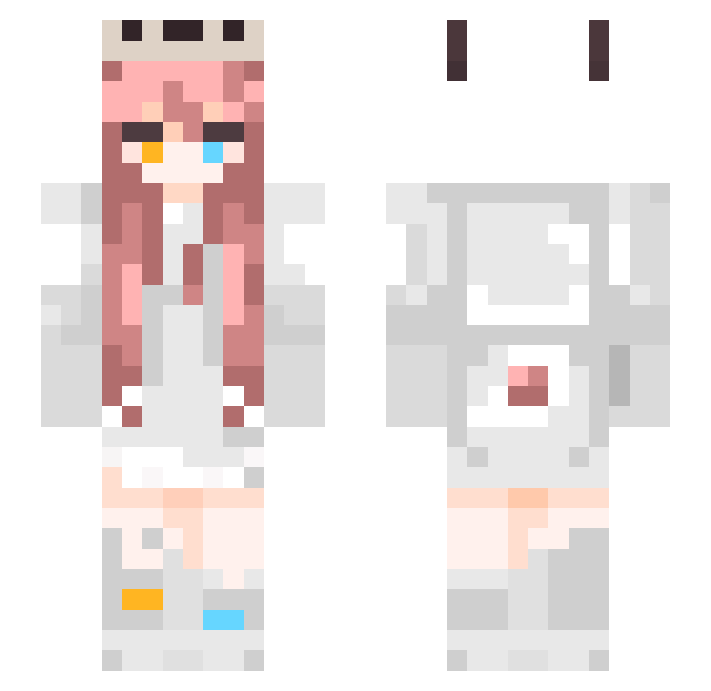 10morokosi Minecraft skin, front and back view