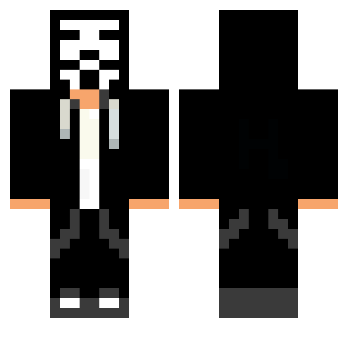 ACCFED Minecraft skin, front and back view