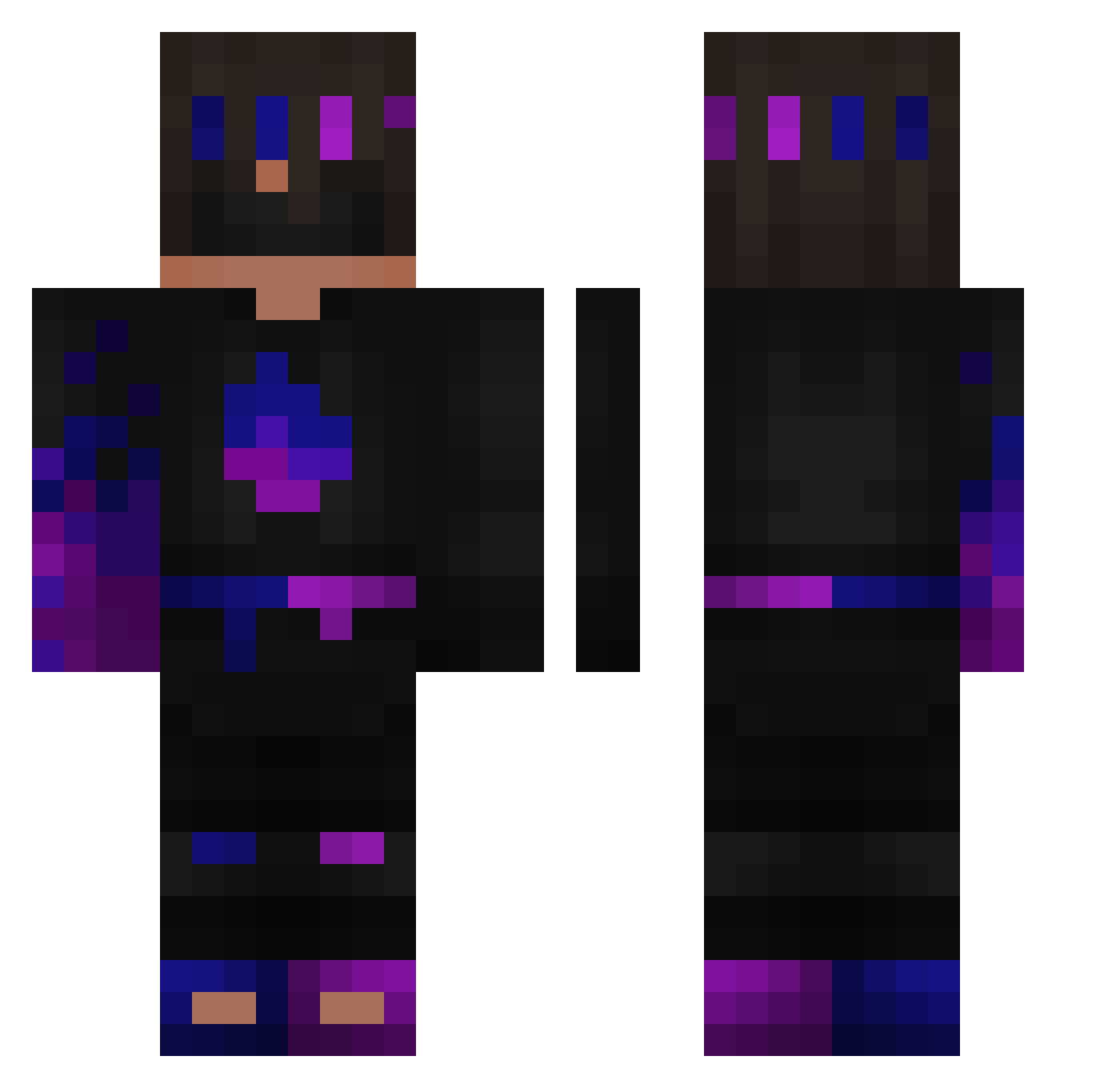 ZenixOFC Minecraft skin, front and back view
