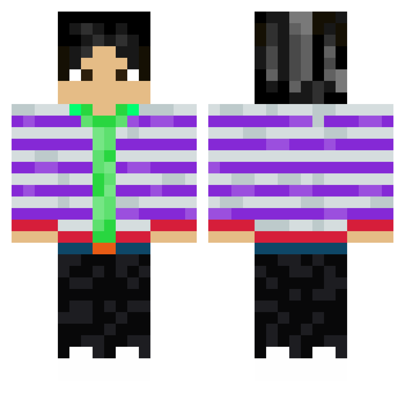 SreuReaper Minecraft skin, front and back view