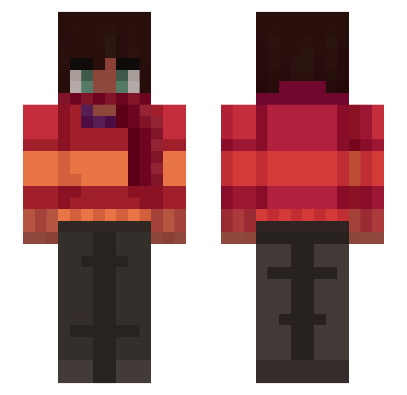 Penyatta Minecraft skin, front and back view