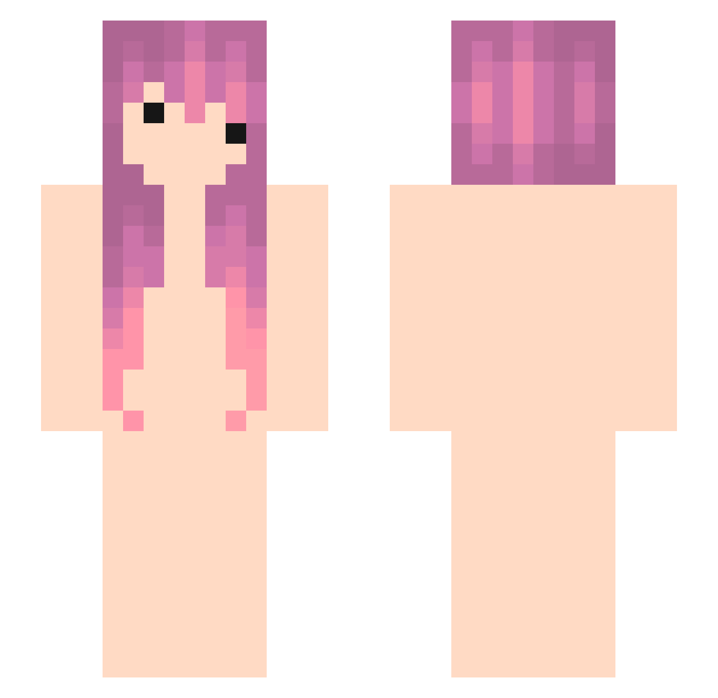 Sekk Minecraft skin, front and back view