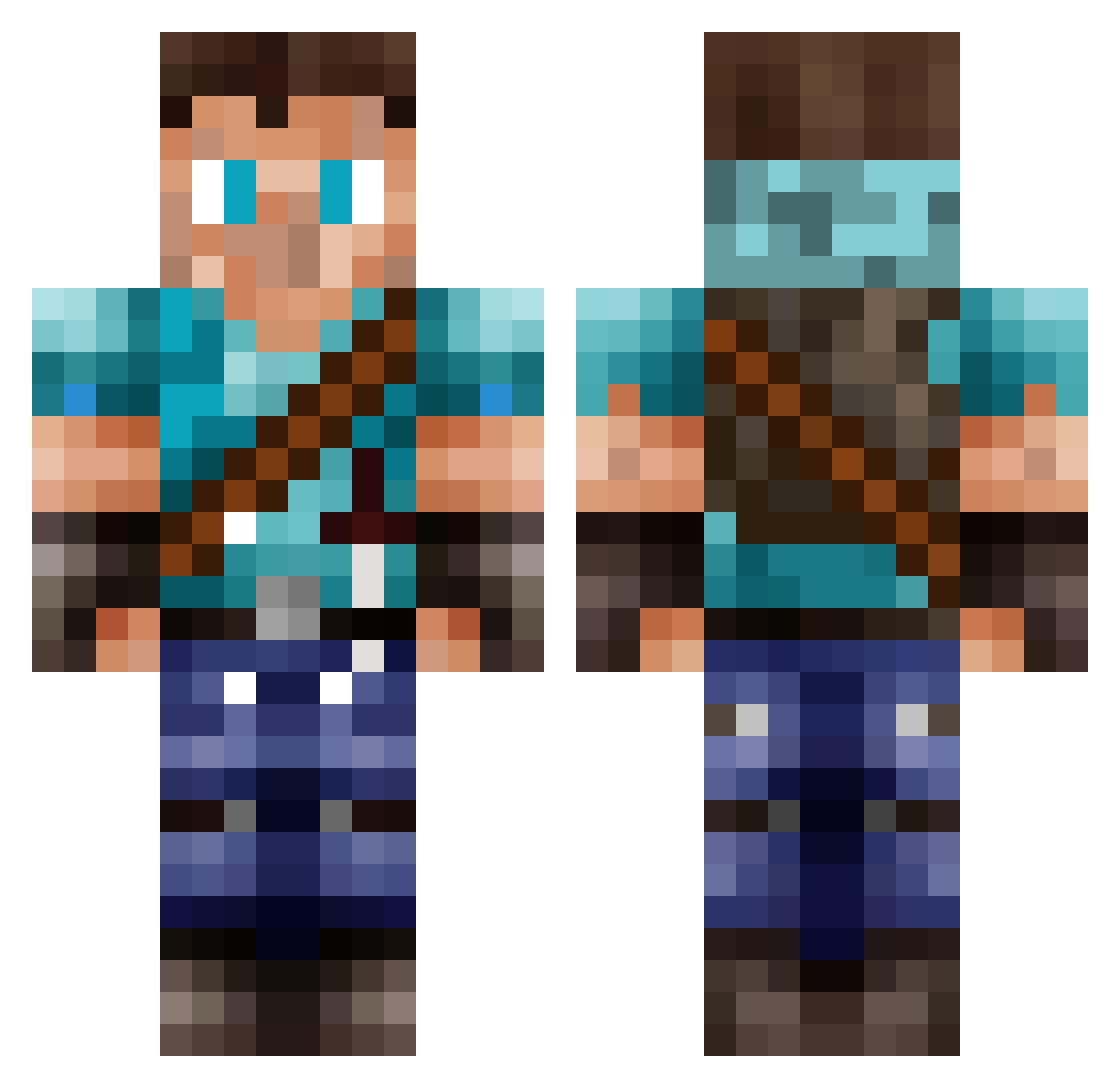 Terms Minecraft skin, front and back view
