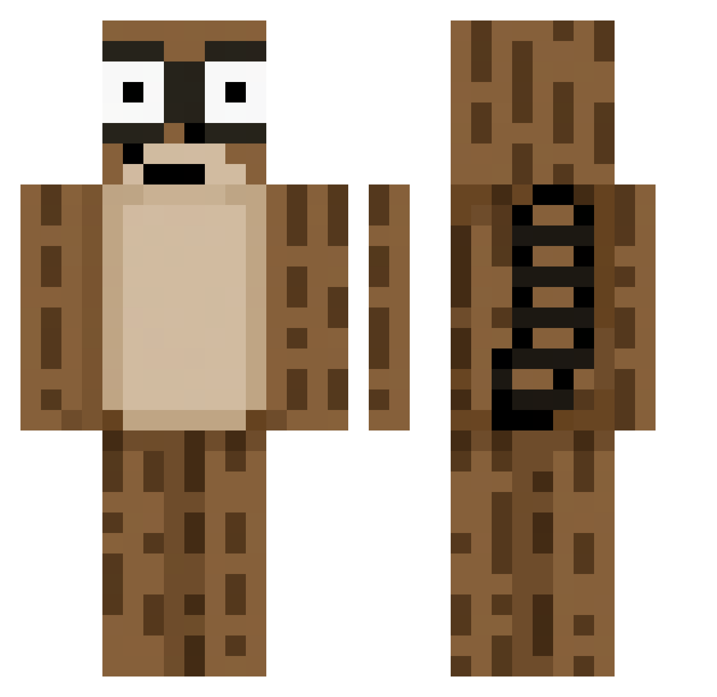 relytho Minecraft skin, front and back view