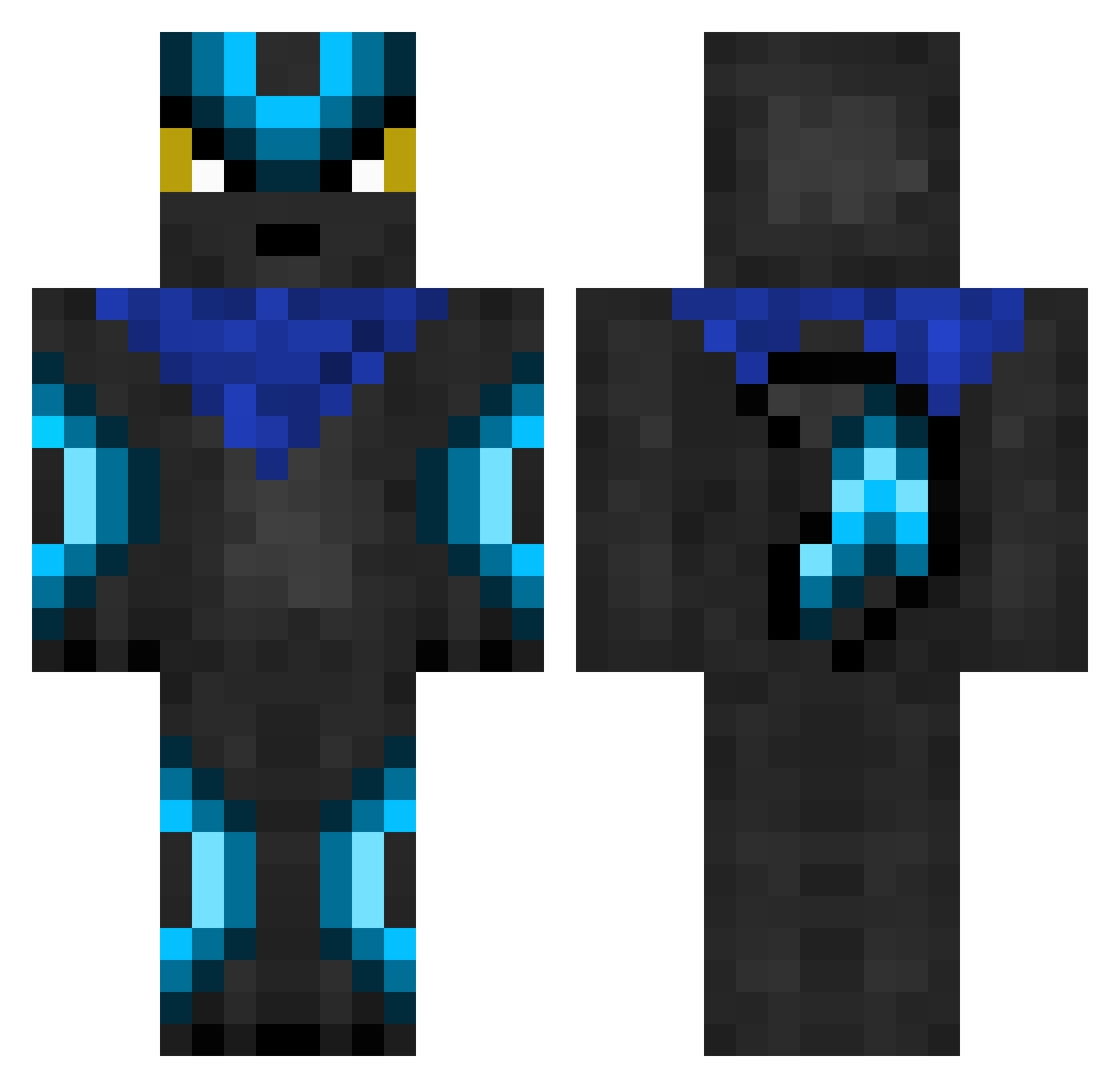 Murcocio Minecraft skin, front and back view